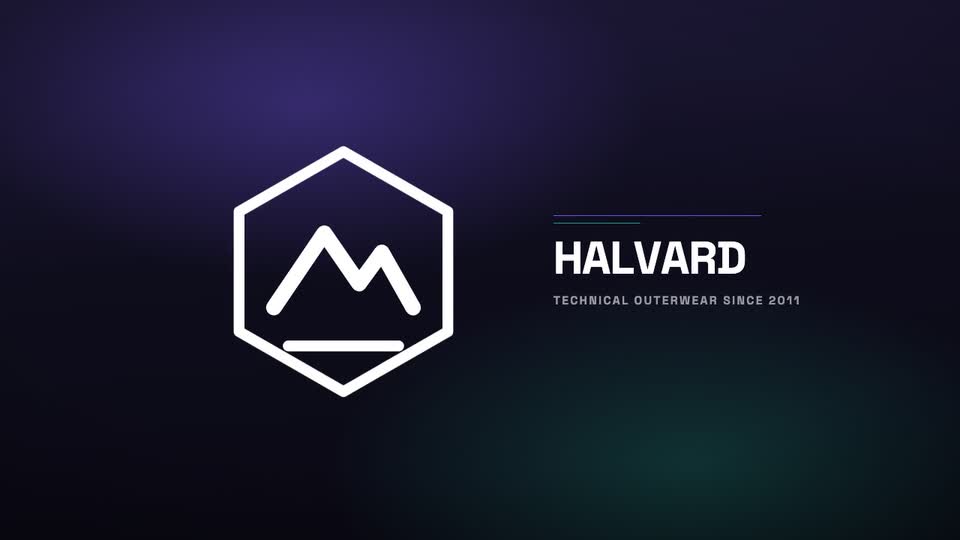 An animated logo reveal for the fictional brand Halvard
