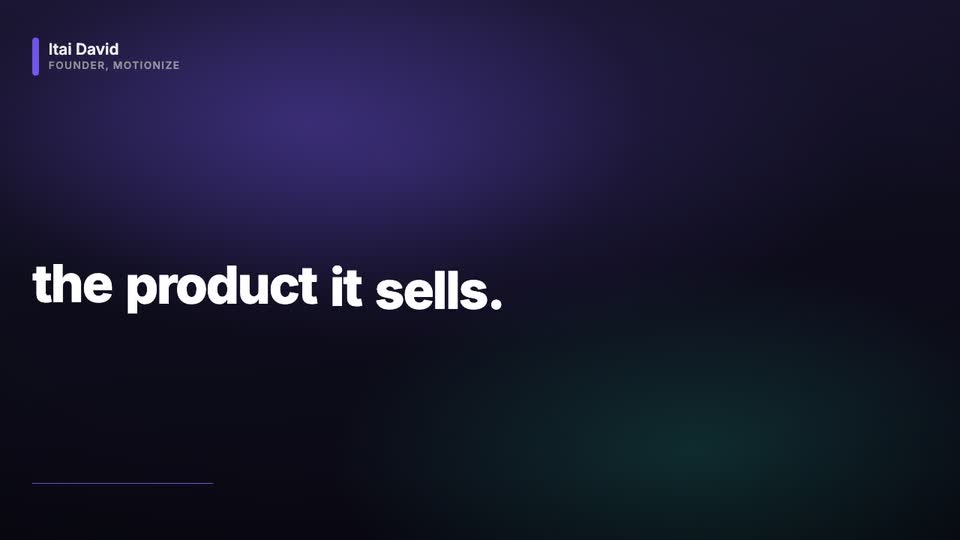 Kinetic typography animating a short post one line at a time